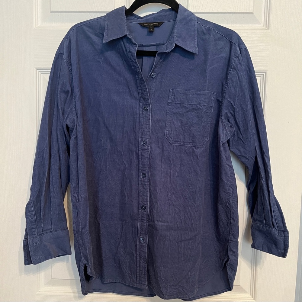 BANANA REPUBLIC WOMEN BUTTON DOWN Denim Long Sleeve Shirt SIZE Petite Small